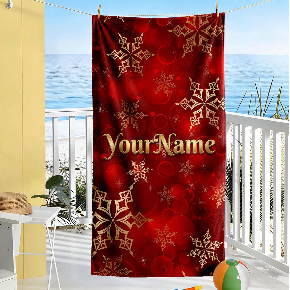 Rose Personalized Name Beach Towel Soft Durable Quick-Dry For Beach Bathroom Outdoor Swimming Pool Camping Picnic Yoga Diving Vacation Accessories