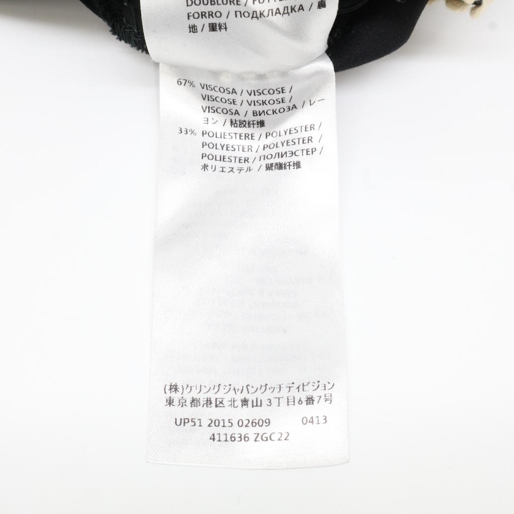 GUCCI Black 411636 Waist Design Pants Bottoms 36 blackUsed