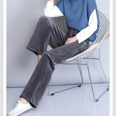 Winter Straight Trousers New Corduroy Pant Women High Waist Drawstring Elastic Korean Fashion Loose Sweatpants Solid Warm Casual
