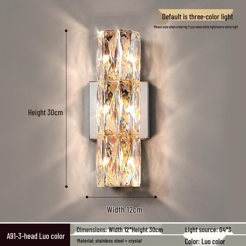 Elegant Crystal Wall Lamp: Minimalist Design for Bedrooms, Living Rooms, Stairs, and Hallways