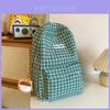 Checkered Letter Pattern Student Casual Backpack With Plush Pendant For Casual Travel
