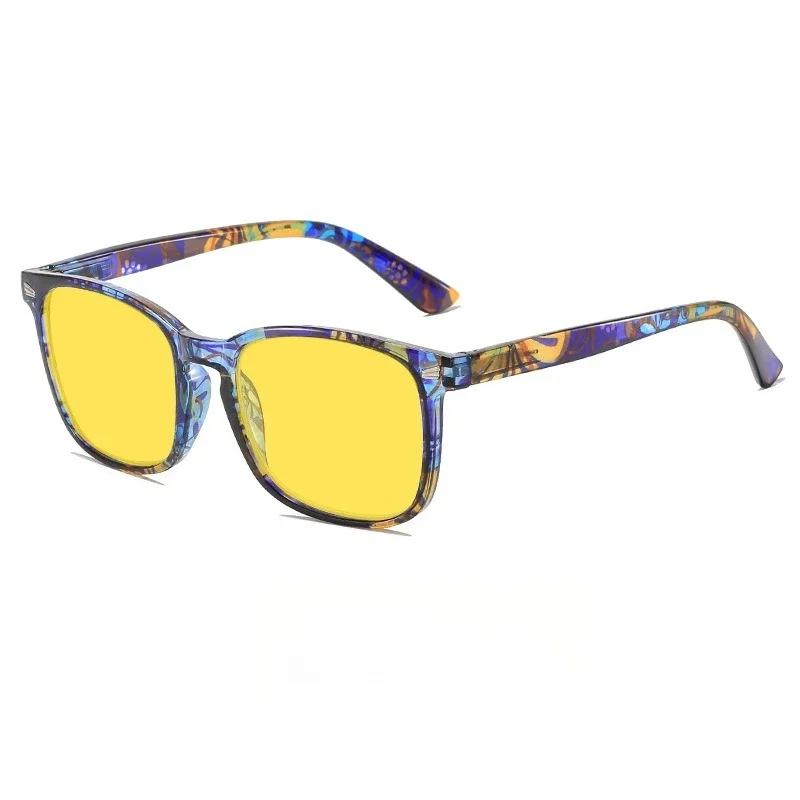 Fashionable Printed Frame Women's Night Vision Glasses Ultra Light UV400 Sunscreen Driving Sunglasses