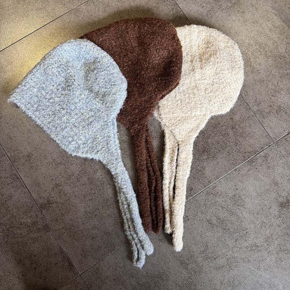 Soft Knitted Hooded Cap Double Side Winter Neckerchief Hat Fashion Neck Collar Beanies Cap  Outdoor