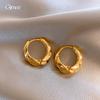 Elliptical Geometric Plain Circle Twisted Earrings Personalized Trend Metal Ear Buckle Light Luxury Earrings