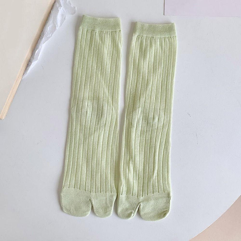 2Pairs Lolita JK Toe Separator Socks Anti Slip Short Tube Socks Two Toed Cotton Socks School
