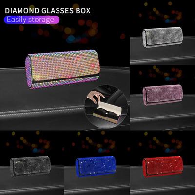 Bling Rhinestone Diamond Sunglasses Case Anti-pressure Eyeglass Storage Cases Car Glasses Case  Car