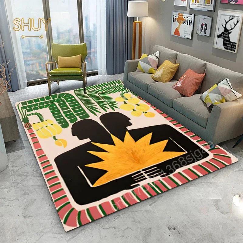 Ancient Egypt Abstract Carpet and Rug for Living Room Mat Colorful Tiger Leopard Figure Bath Non-Slip Bedroom Flannel Home Decor