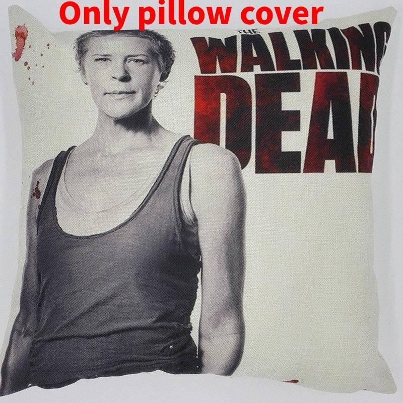 Premium Grey Linen Walking Dead Sofa Pillow Case For Fans Of Zombie Series 45x45cm