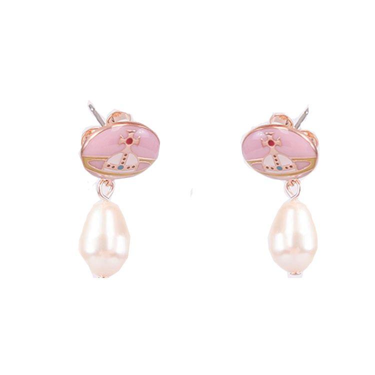 

Vivienne Westwood Vintage Butterfly Closure Design Earrings Women Earrings Rose-Gold Pink 62020143-02GPINKYELLOW Box