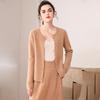 Women's 100% Pure Cashmere Cardigan - Round Neck, Long Sleeve, Button-Up Knit Sweater for Spring and Autumn