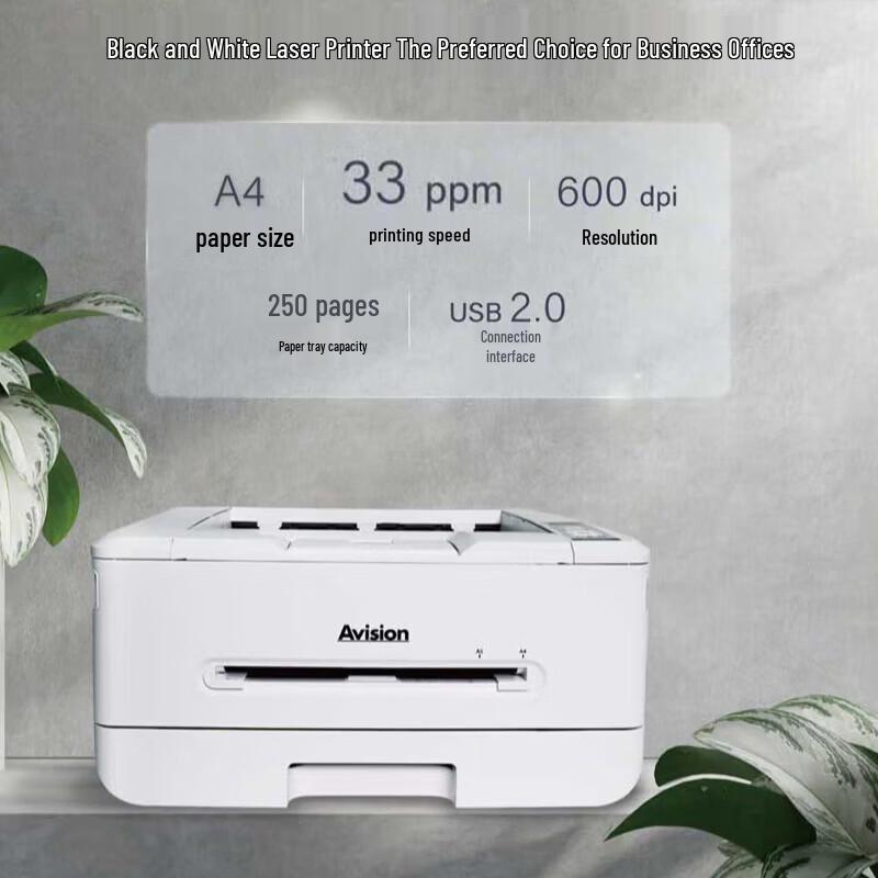 Avision AP33DW A4 Monochrome Laser Printer CN plug (adapter included)
