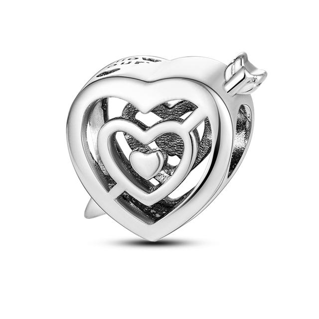 Charms Pendenti in Argento 925 Adatti per Braccialetti Fai da Te Terra Cuore Albero Stella Famiglia Fatima per Collane Pendenti