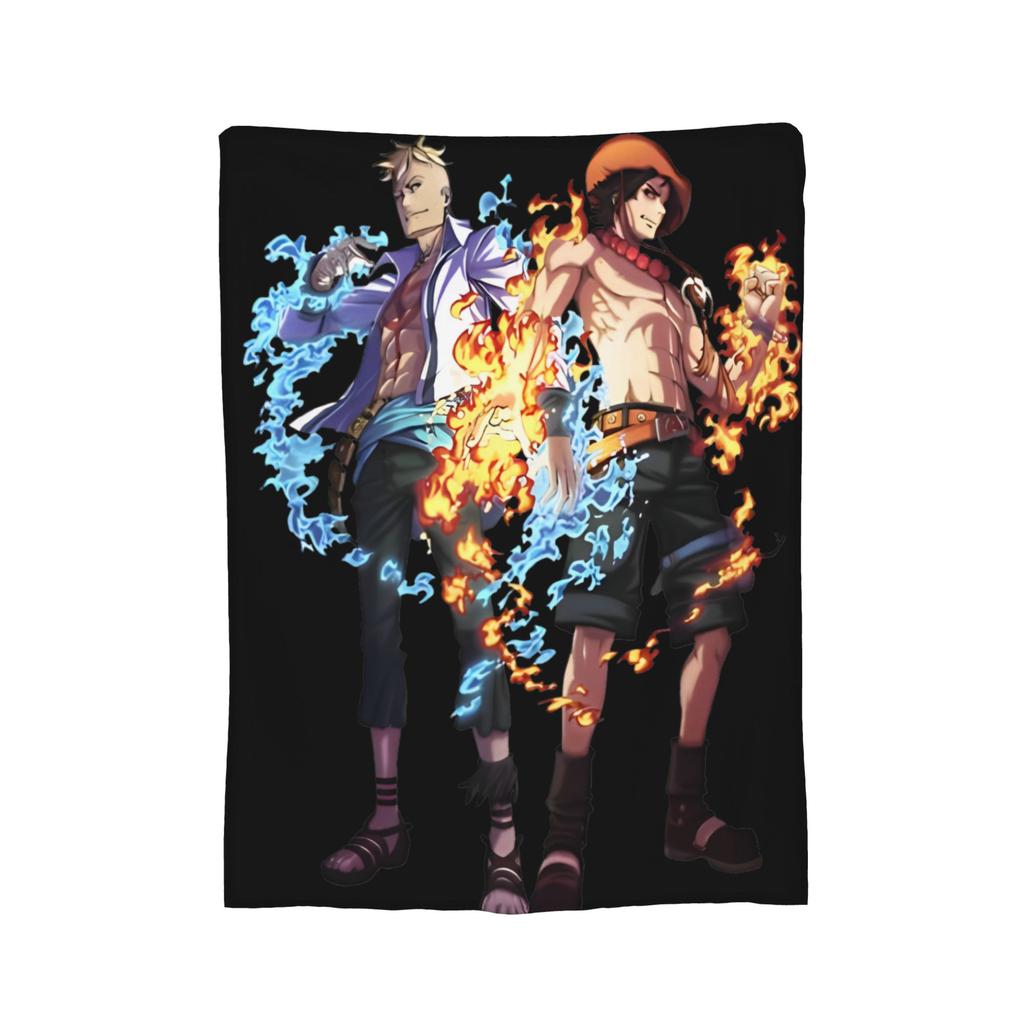 Fire Fist Ace Monkey D Luffy Blankets Flannel All Season Breathable Soft Throw Blanket for Sofa Outdoor Bedspreads