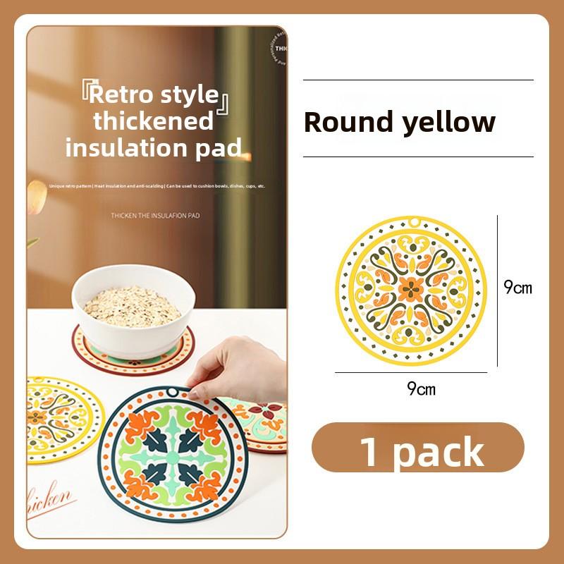 

Heat Insulation Pad, Anti-scald Household Dining Table Heat Insulation Pad, Waterproof and Oil-proof Dining Table Vegetable Pad, Anti-scald Pad Small circle жёлтый
