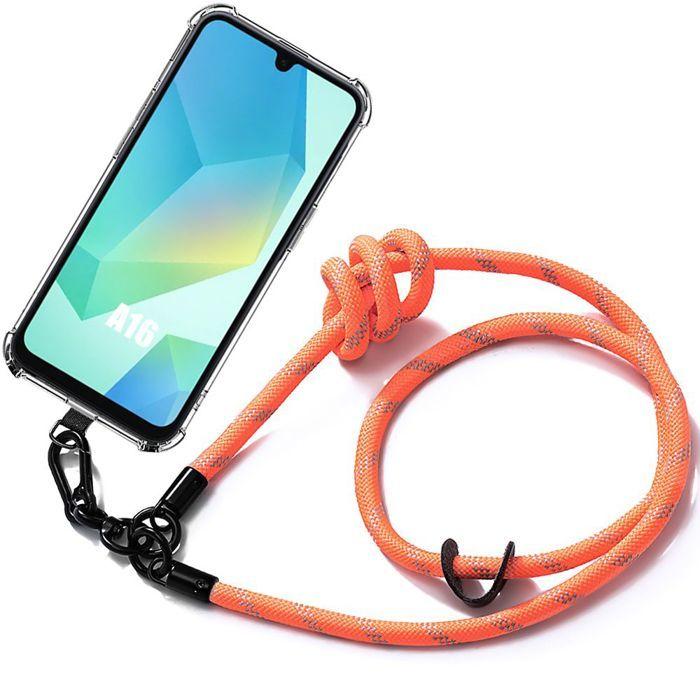 Coque pour Samsung Galaxy A16 5G/4G - avec Lanière Robuste Orange - BOOLING