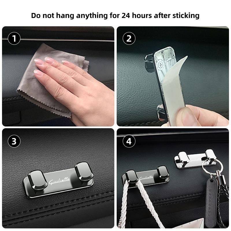 2026 Heißer Aufkleber Multifunktionales Auto-Logo Selbstklebender Haken Schlüsselaufbewahrung Halter Befestigungshalter Zubehör Für Alfa Romeo Giulia