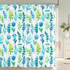 3D Shower Curtain Nordic Style Flowers Plant Leaves Printed  Waterproof Polyester Fabric Bath Curtains For Bathroom With Hooks