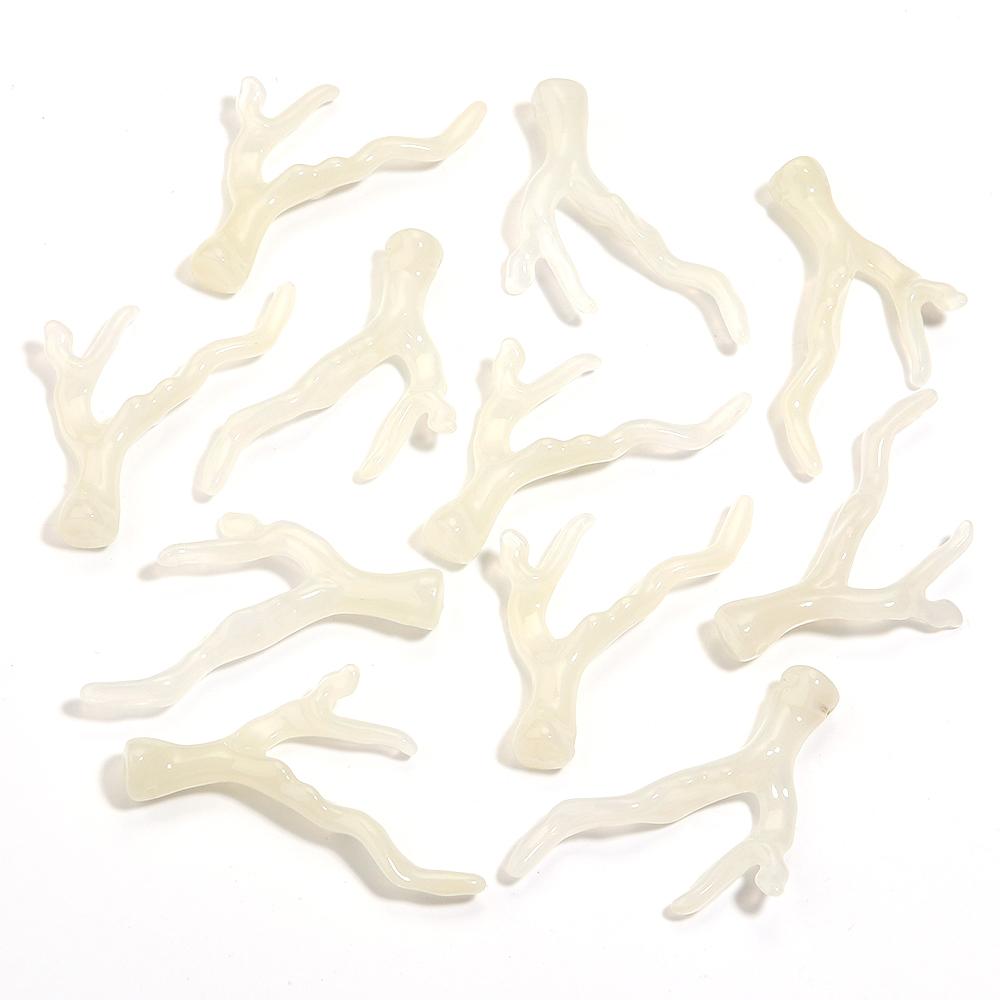20pcs/lot Deer Horn Shaped Imitation Coral Acrylic Beads Loose Beads For Jewelry Making DIY Charms Accessories