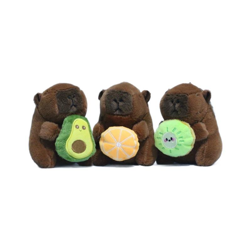 Plush Charming Capybara Toy Fruit Character Keyring Perfect For Kids And Collectors