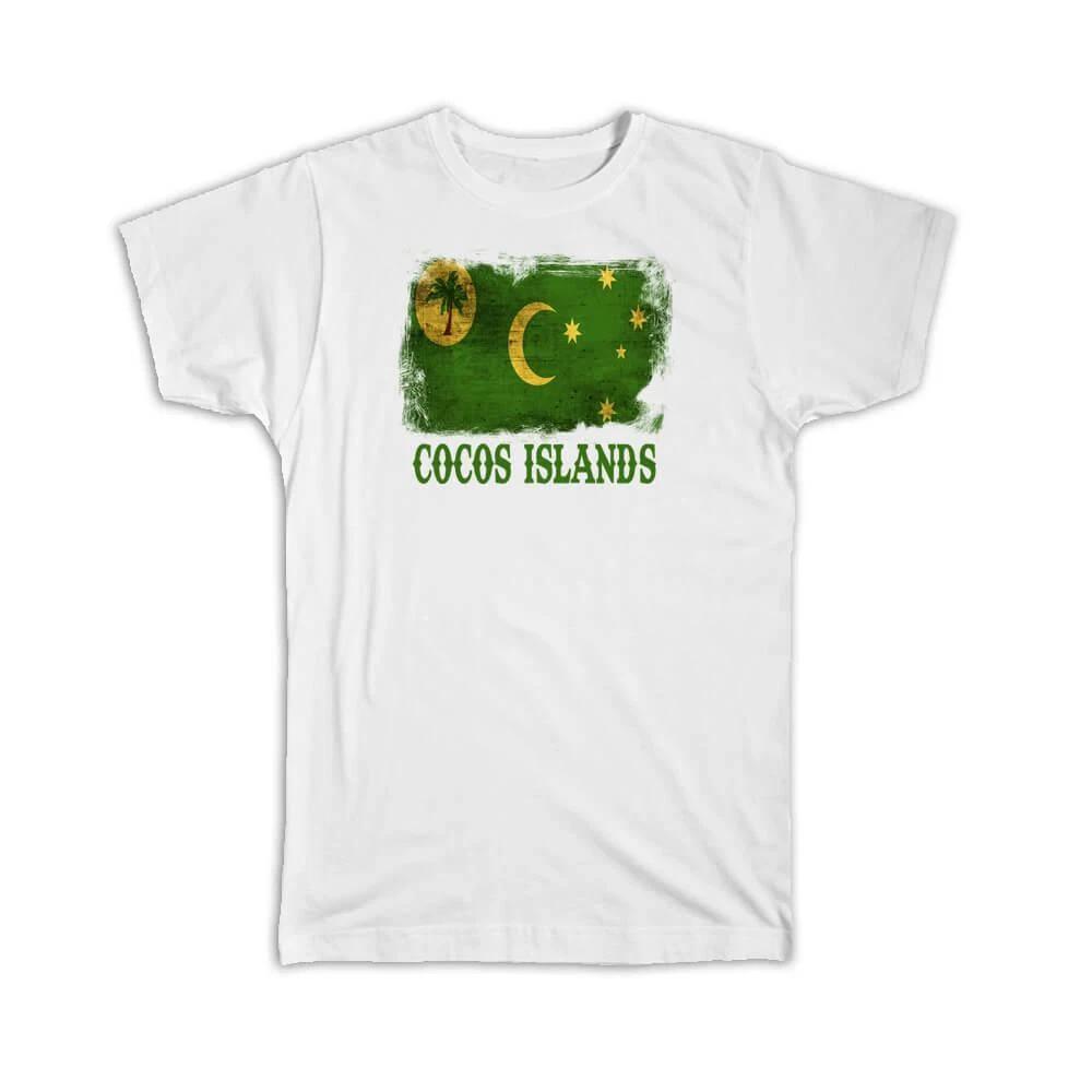 

Gift T-Shirt : Cocos Islands Flag Distressed Country Pride Vintage National 3XL