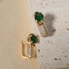 Golden Plated Hollow Zirconia Huggie Hoop Earrings for Women Jewelry Wedding Party Accessories