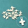 Fine S925 Silver Cross Tiny Women Jewelry Charms Real 14K Gold Filled
