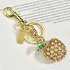 Sparkling Luxury Diamonds Delicious Fruits Keychain Pendant For Women Girls Exquisite Backpack Decoration Accessories Gifts