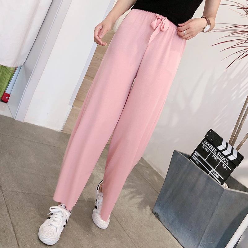 Paris High Waist Ice Silk Drape Pants - Summer Loose Straight Leg