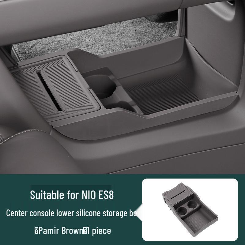Compatible with 26 Nio ES8 Models: Double-Layer Storage Box Organizer for Center Console Interior Decoration