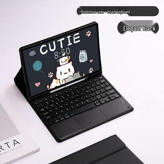 Magnetic Bluetooth Keyboard Case for 2026 iPad: Colorful Backlit, Touch Control, Compatible with Air5