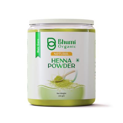 Bhumi Organic Natural Henna Powder for Hair Care, 200g, GMO Free