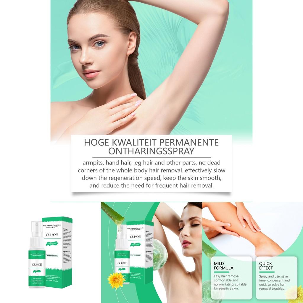 Ouhoe Gentle Hair Removal Spray For Underarms Legs And Body Care Essential 30ml