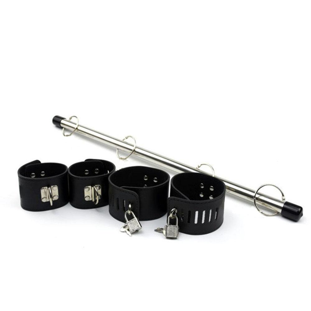 PU Leather Handcuffs With Stainless Steel Pipe Bondage Kit Adult Game For Women&Men Products Intimate Toys For Couples Bdsm