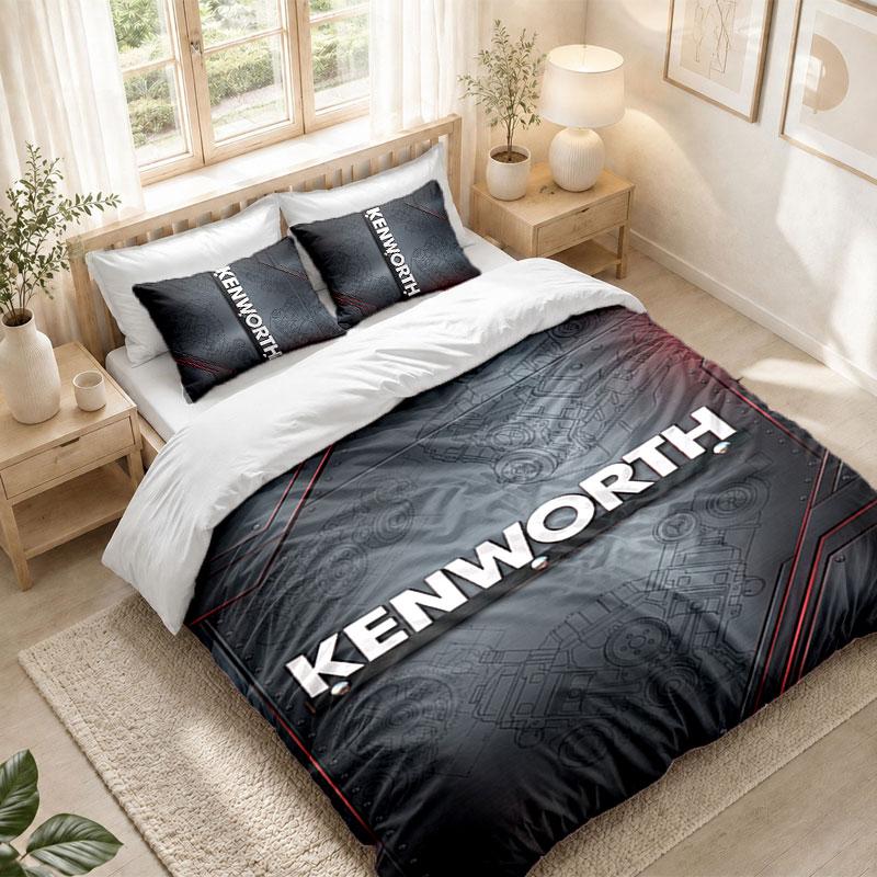 Bedding Set 1 Duvet Cover 2 Pillowcases Kenworth Print Bedroom Home Decoration