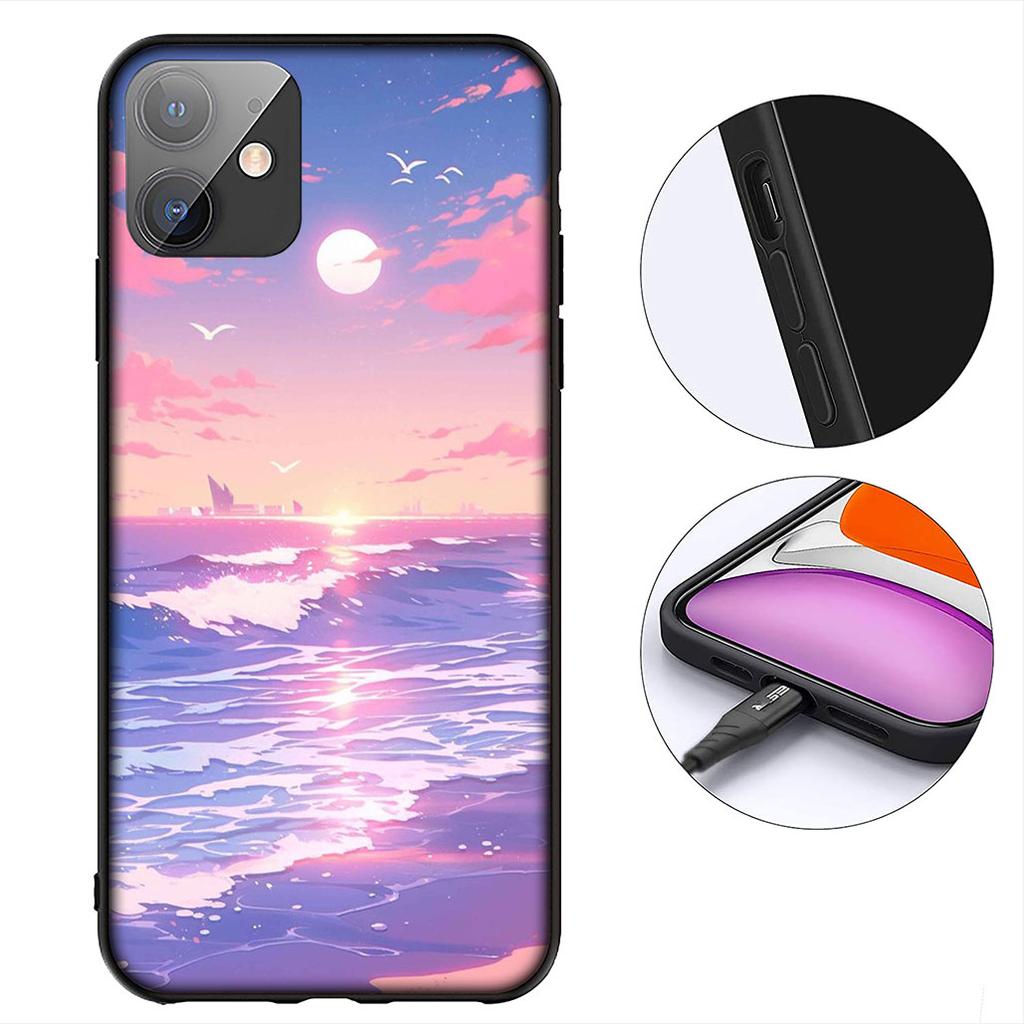 Mountain Sea Beach Travel Protective Cover for Apple iPhone 16 17 Air 14 15 Pro Max Plus 16+ 16E 14+ ProMax Phone Case