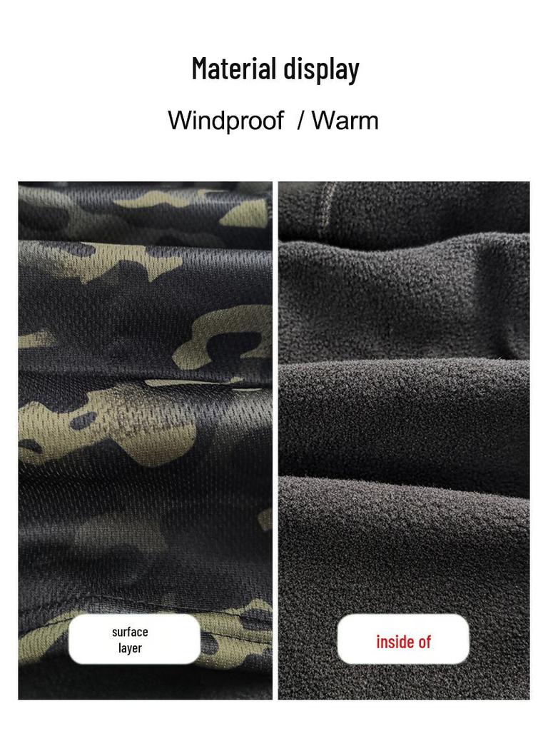 Camouflage Fleece-Lined Winter Balaclava for Cold Weather Cycling