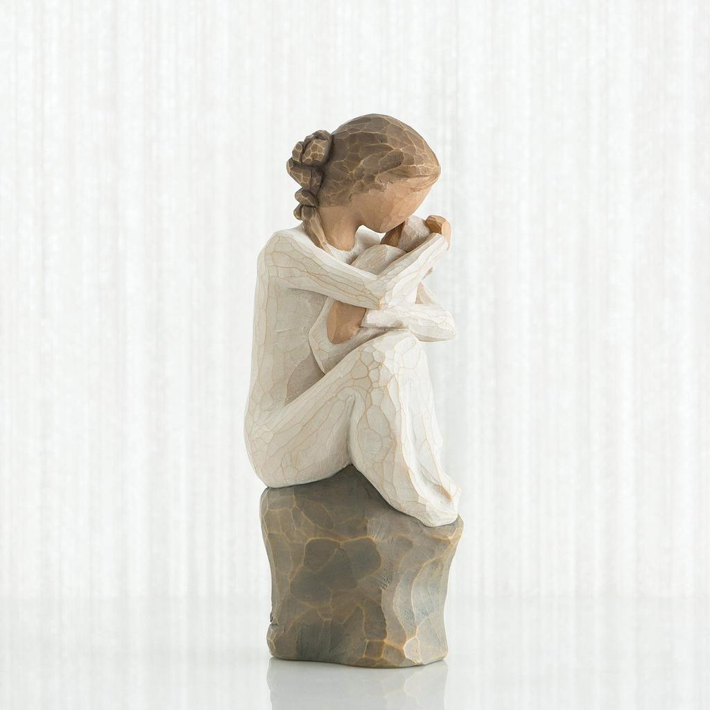 Willow Tree Statue [Guardian] - Guardian Angel Figurine, Natural, Perfect for Birth, Pregnancy, and Pregnancy Gifts