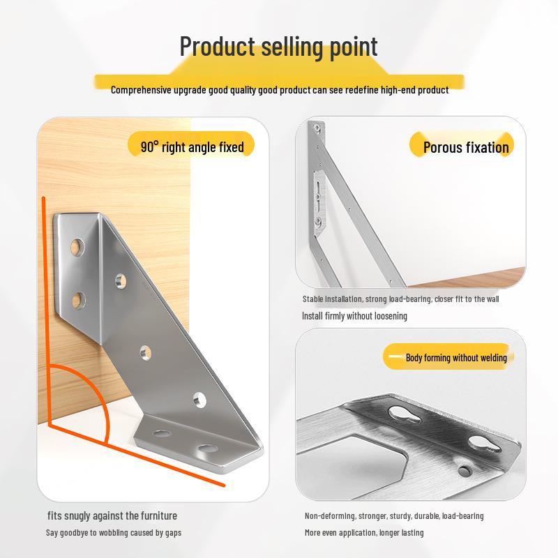 Stainless Steel L-shaped Corner Bracket Reinforcement Support for Furniture
