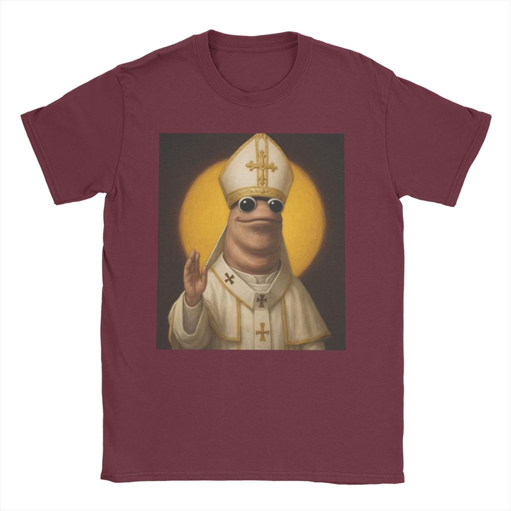 Marcus The Worm Meme TShirts for Men Women Jesus Christ God Holy Novelty Pure Cotton Tees Short Sleeve T Shirt Adult Clothes