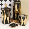 Middle East Geometric Diamond Ceramic Pot Luxury Living Room Decorations Creative Interior Decoration Ceramics Decoration Crafts