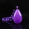Retro Imitation Amber Necklace For Men And Women Purple Beaded Long Pendant Sweater Chain Mother'S Day Gift
