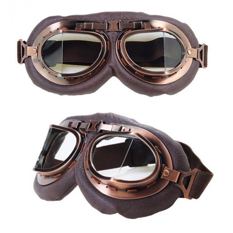 Motorradbrille im Vintage-Stil für Harley-Fahrer, Outdoor-Radfahren, Windschutz-Augenschutz, mit Helmkompatibilität