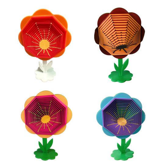 Flower Fractal Hexagon Fidget Toy Stress Anxiety Relief Desk Rotating Toy Kids Adults Pocket Size Travel Geometric Hexagon Sensory Toy