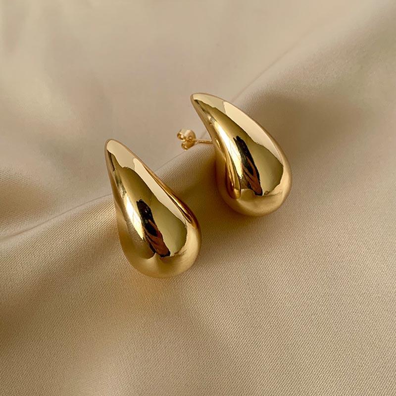 Neue trendige klobige Wassertropfen-Ohrringe für Frauen Persönlichkeit glänzende Tropfenohrringe Boho Teardrop-Ohrringe Mädchen Modeschmuck Geschenke