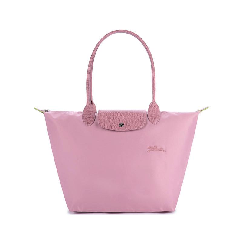 

Longchamp Le Pliage Green 31 Модна однотонна сумка-тоут із довгими ручками, застібкою на кнопку-кліпсу та блискавку, виготовлена з переробленого полотна зі шкіряною обробкою 1899919P72 Petal Pink