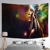 Indian Head Sculpture Tapestry Wall Hanging Psychedelic Mystery Bohemian Living Room Background Cloth Decor