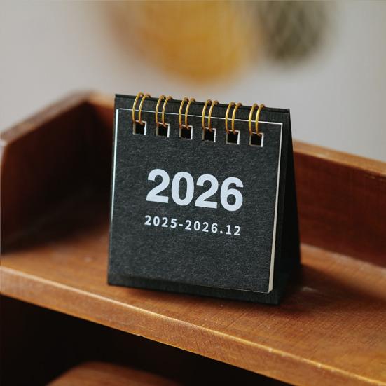2 Stück Mini-Tischkalender Okt. 2025-Dezember. 2026 14 Monatsplaner Desktop Klein Stehend Umblätterkalender mit Doppelbindung für Home Office