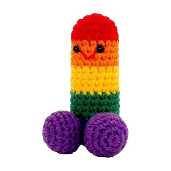 Cute Tabletop Ornament Handmade Crochet Ornament, Funny Positive Desk Buddy, Buddy Figurine, Emotional Support Keepsake Gift for Friends