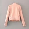 Lapel Long Sleeves Zipper Pocket Women Jacket Fall Winter Solid Color Faux