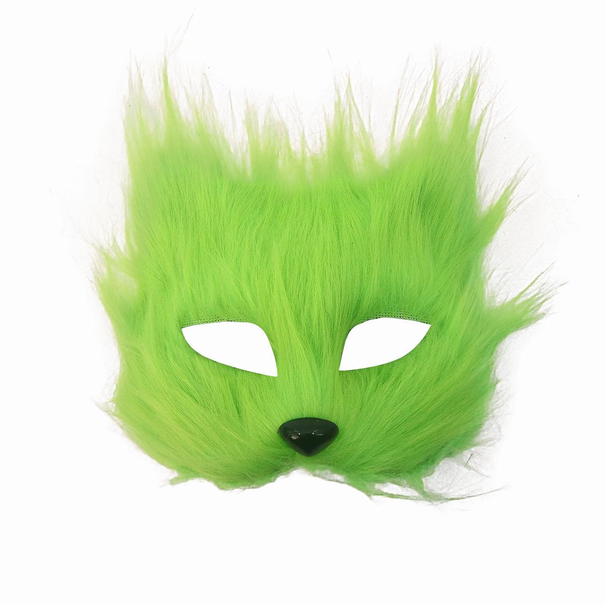 

Halloween Animal Cosplay Fox Shape Half Face Eye Mask Sexy Cat Animal Mask Christmas Carnival Party Roleplay Costume Props зелений